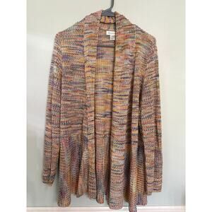 Christopher & Banks Multicolor Knit Cardigan Sweater Open Front XL